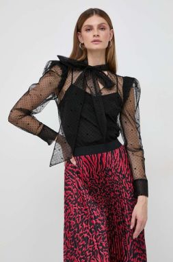 Blúzka Karl Lagerfeld dámska, čierna farba, jednofarebná