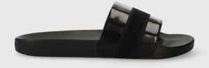 Šľapky Calvin Klein POOL SLIDE WEB pánske, čierna farba, HM0HM01359