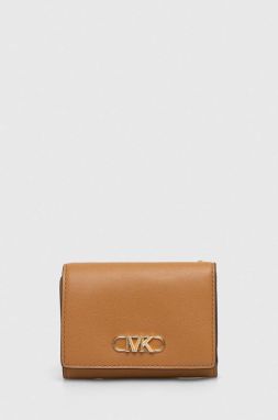 Kožená peňaženka MICHAEL Michael Kors dámsky, béžová farba