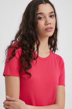 Bavlnené tričko United Colors of Benetton dámsky, ružová farba