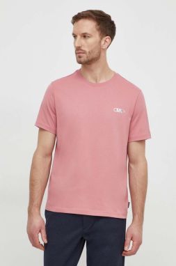 Bavlnené tričko Michael Kors pánsky, ružová farba, s nášivkou