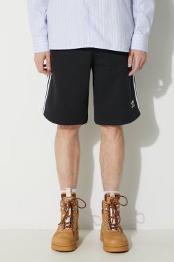 Bavlnené šortky adidas Originals Adicolor 3-Stripes čierna farba, IU2337