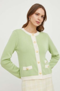Vlnený sveter Luisa Spagnoli dámsky, zelená farba, tenký