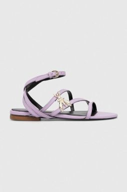Kožené sandále Patrizia Pepe dámske, fialová farba, 8X0012 L048 M480