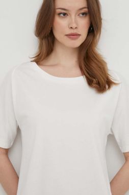 Bavlnené tričko Geox W4510A-T3091 W T-SHIRT dámske, biela farba