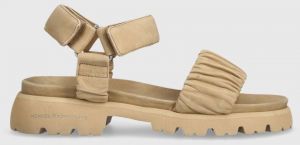 Semišové sandále Kennel & Schmenger Skill S dámske, béžová farba, 31-47250