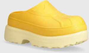 Šľapky Sorel CARIBOU CLOG dámske, žltá farba, na platforme, 2048701756