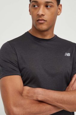 Tréningové tričko New Balance Athletics čierna farba, jednofarebné