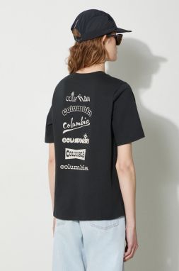 Športové tričko Columbia Alpine Way II Graphic čierna farba, 2074692