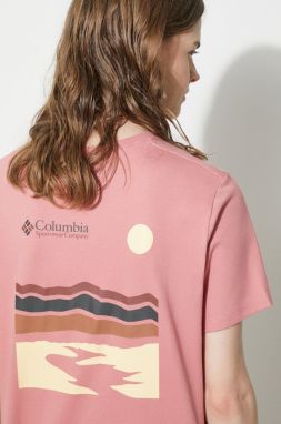 Bavlnené tričko Columbia Boundless Beauty dámske, ružová farba, 2036581