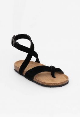 Semišové sandále Answear Lab dámske, čierna farba