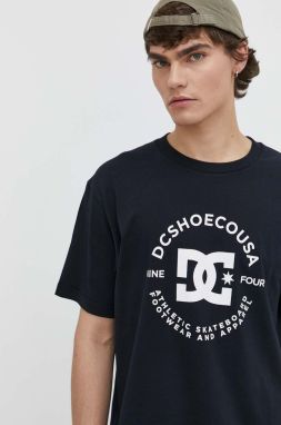 Bavlnené tričko DC pánske, tmavomodrá farba, s potlačou, ADYZT05376
