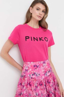 Bavlnené tričko Pinko ružová farba, 101752.A150