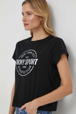 Bavlnené tričko Dkny dámsky, čierna farba, DP3T9563