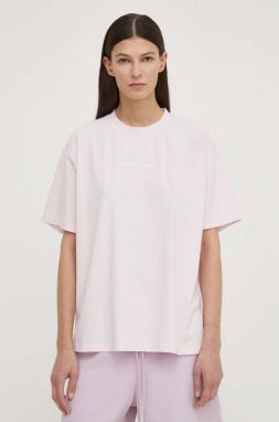 Bavlnené tričko Samsoe Samsoe EIRA dámsky, ružová farba, F23200050