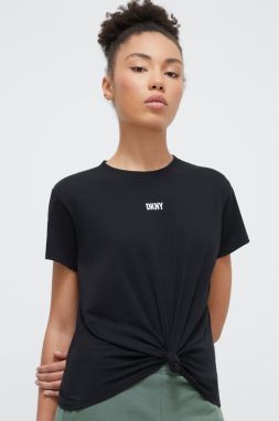 Bavlnené tričko Dkny dámsky, čierna farba, DP3T8521
