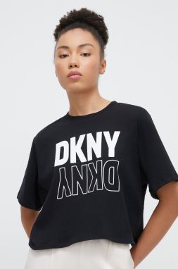 Bavlnené tričko Dkny dámsky, čierna farba, DP2T8559