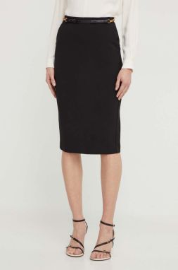 Sukňa Elisabetta Franchi čierna farba, mini, rovný strih, GO02441E2