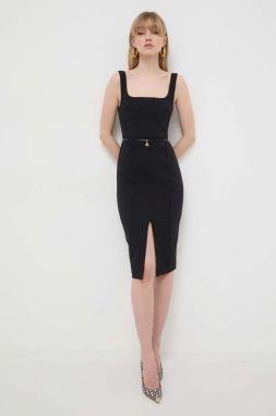 Šaty Elisabetta Franchi čierna farba, mini, priliehavá, AB53841E2