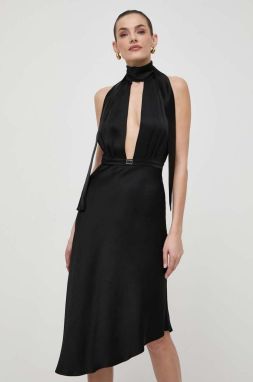 Šaty Elisabetta Franchi čierna farba, mini, áčkový strih, AB58042E2