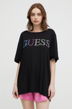 Plážové tričko Guess čierna farba, E4GI02 K68D2