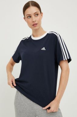 Bavlnené tričko adidas tmavomodrá farba, HC0105