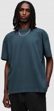 Bavlnené tričko AllSaints tmavomodrá farba, s potlačou