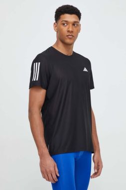 Bežecké tričko adidas Performance Own The Run čierna farba, s potlačou, IN1500