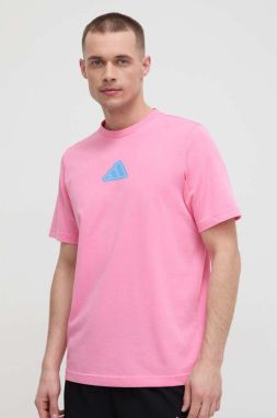 Tréningové tričko adidas Performance ružová farba, s potlačou, IS2397