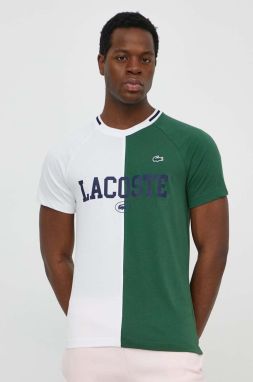 Tričko Lacoste pánsky, biela farba, vzorovaný