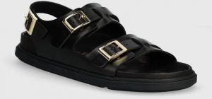 Kožené sandále Birkenstock Cannes dámske, čierna farba, 1023955