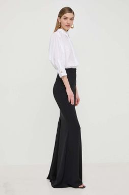 Šaty Elisabetta Franchi čierna farba, maxi, áčkový strih, AB61942E2
