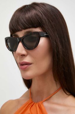 Slnečné okuliare Saint Laurent dámske, hnedá farba, SL 676