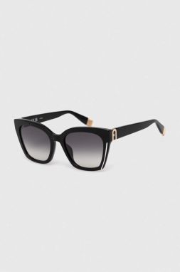 Slnečné okuliare Furla dámske, čierna farba, SFU708_540700