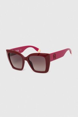 Slnečné okuliare Furla dámske, bordová farba, SFU710_5409PN