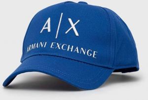 Bavlnená čiapka Armani Exchange čierna farba, s nášivkou, 954039 CC513 NOS
