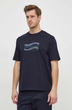 Bavlnené tričko Armani Exchange pánske, tmavomodrá farba, s potlačou, 3DZTLE ZJ9JZ