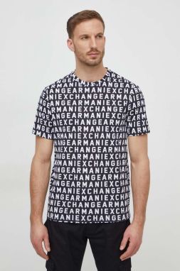 Bavlnené tričko Armani Exchange pánske, čierna farba, vzorovaný, 3DZTJW ZJH4Z