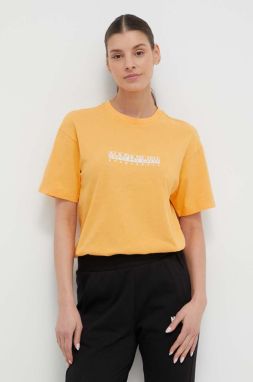 Bavlnené tričko Napapijri S-Box dámske, žltá farba, NP0A4GDDY1J1