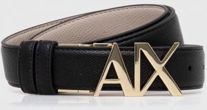 Obojstranný opasok Armani Exchange dámsky, čierna farba, 941178 4R731