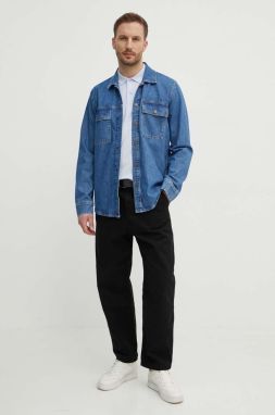 Rifľová košeľa Pepe Jeans pánska, regular, s klasickým golierom
