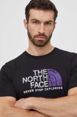 Bavlnené tričko The North Face pánske, čierna farba, s potlačou, NF0A87NWJK31