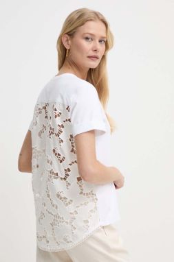 Bavlnené tričko Liu Jo dámsky, biela farba