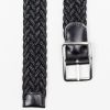 Čierny textilný opasok Leather Calf galéria