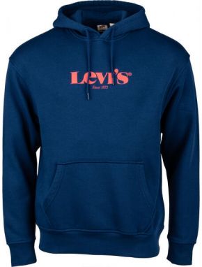 Levi's® T3 RELAXD GRAPHIC HOODIE Pánska mikina, tmavo modrá, veľkosť