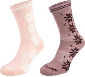 KARI TRAA VINST WOOL SOCK 2PK Dámske vlnené ponožky, ružová, veľkosť