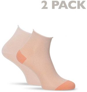 Bielo-oranžové ponožky 99652 - dvojbalenie