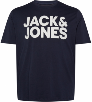 Jack & Jones Plus Tričko  námornícka modrá / biela