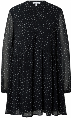EDITED Košeľové šaty 'Jenni'  čierna / biela