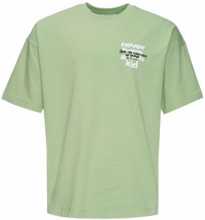 Multiply Apparel Tričko  pastelovo zelená / čierna / biela